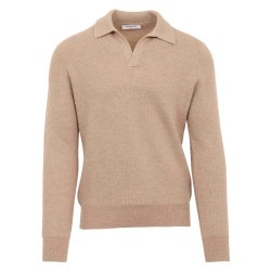 GRAN SASSO Open Collar Merino Lys Brun
