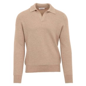 GRAN SASSO Open Collar Merino Lys Brun