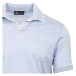 PAUL &amp; SHARK Open Collor Silke | Bomuld Lys Bl�