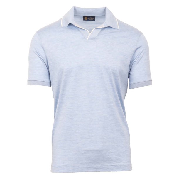 PAUL &amp; SHARK Open Collor Silke | Bomuld Lys Bl�