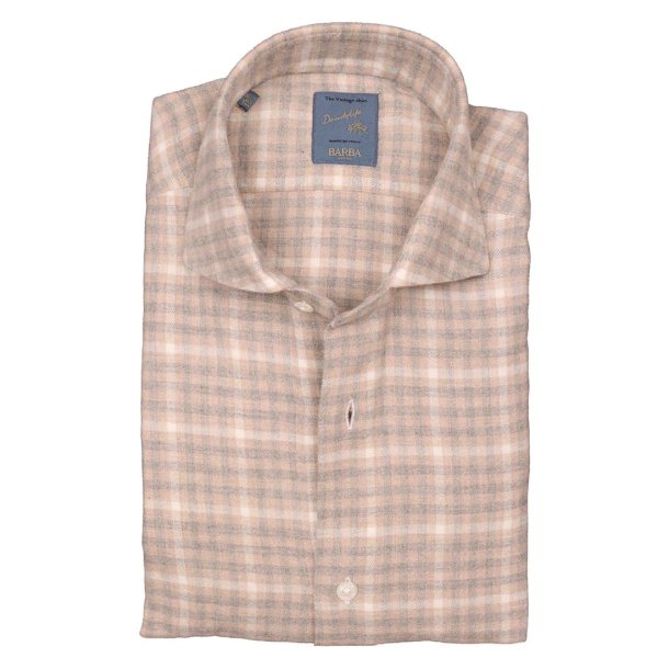 BARBA Skjorte Dandylife Flannel Ternet Beige | Bl