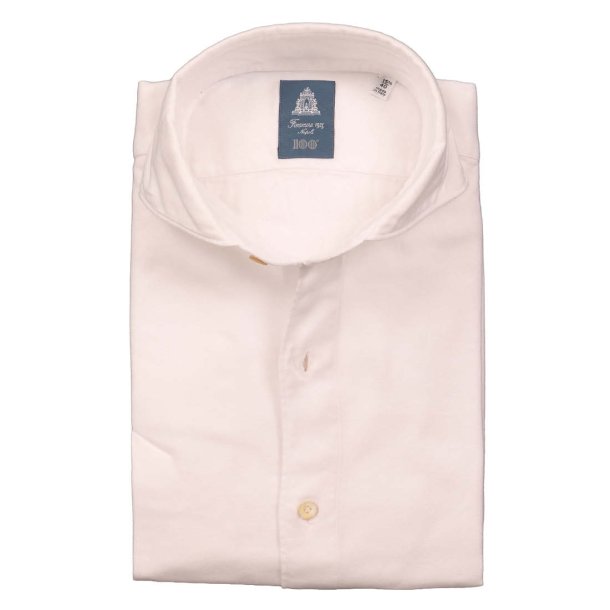 FINAMORE Skjorte Flannel Sildeben Hvid