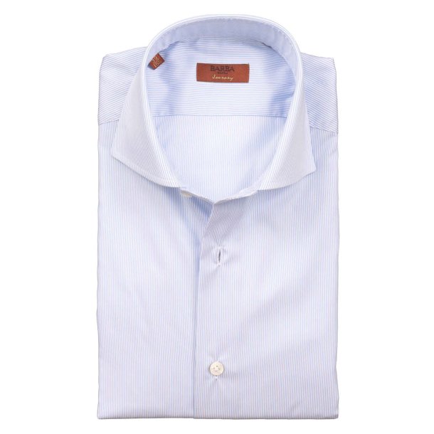 BARBA Skjorte Journey Fine Twill Stribet Bl