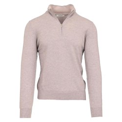 GRAN SASSO Half Zip Uld | Cashmere Lys Gr
