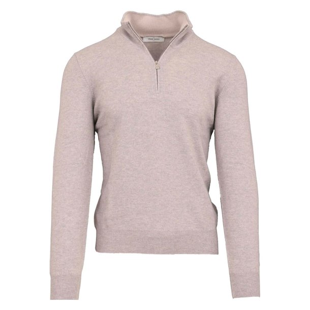 GRAN SASSO Half Zip Uld | Cashmere Lys Gr