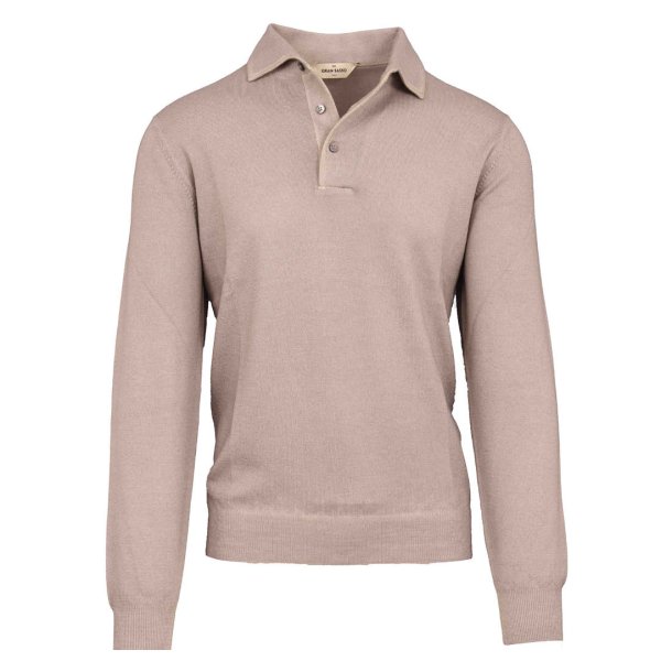 GRAN SASSO Polo Merino Vintage Lysegr 54 / XL
