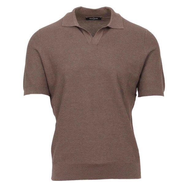 GRAN SASSO Open Collar Struktur Silke | Bomuld Stone