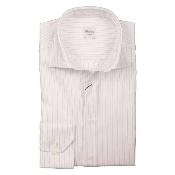 STENSTR�M'S Skjorte Slim N�lestrib Lys Bl�