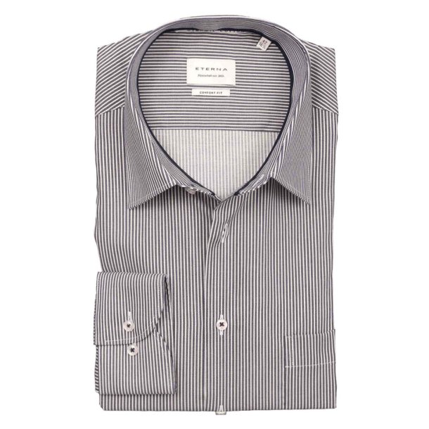 ETERNA Skjorte Comfort Fit Stribet Navy