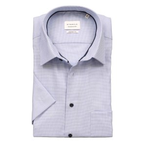 ETERNA Skjorte Comfort Fit Kortrmet Lys Bl