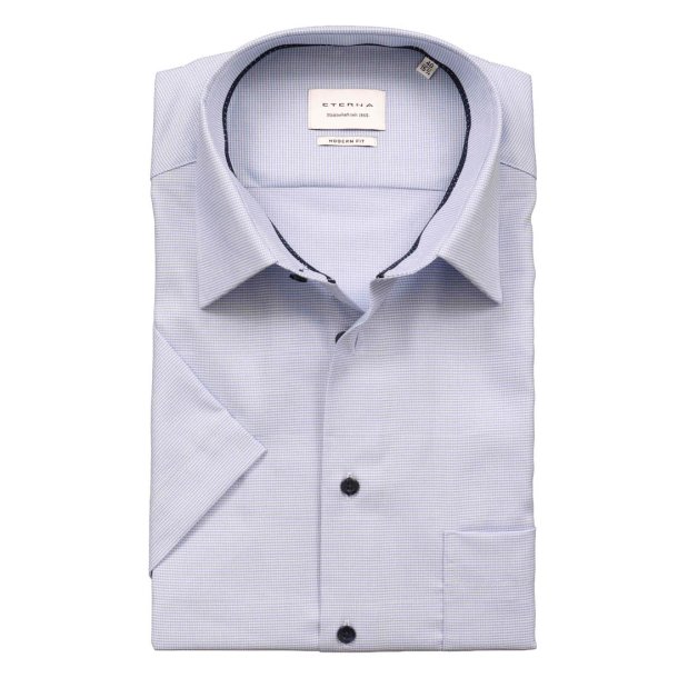 ETERNA Skjorte Modern Fit Kortrmet Lys Bl