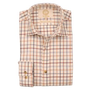 VIYELLA Skjorte Tattersall Bl | Brun