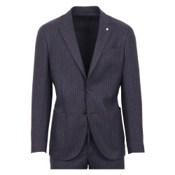 L.B.M. 1911 Jakkest Flannel Chalk Stripe Navy