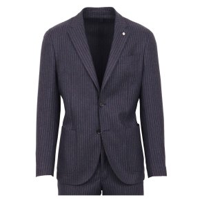 L.B.M. 1911 Jakkes�t Flannel Chalk Stripe Navy