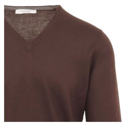 GRAN SASSO Strik V-hals Merino Mrk Brun