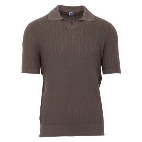 FEDELI Polo Matheus Giza Cotton Stone Grey