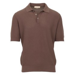 GRAN SASSO Polo Organic Cotton Struktur Espresso 
