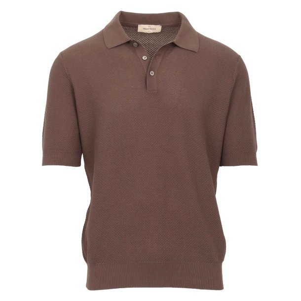 GRAN SASSO Polo Organic Cotton Struktur Espresso 