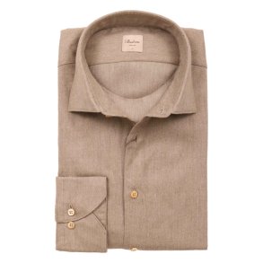 STENSTR�M'S Skjorte Regular Flannel Sildeben Lys Brun