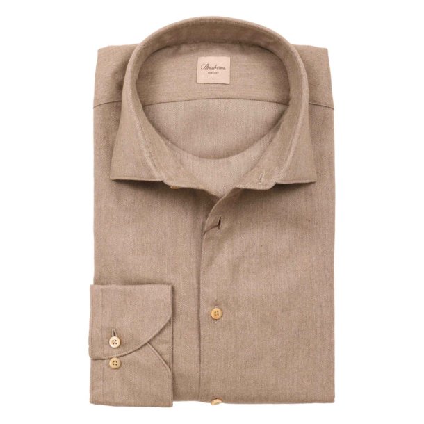 STENSTR�M'S Skjorte Regular Flannel Sildeben Lys Brun