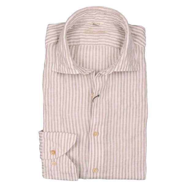 STENSTRM'S Skjorte Fitted Hr Stribet Oliven Grn