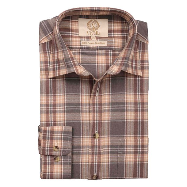 Viyella Skjorte Plaid Fawn