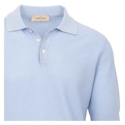 GRAN SASSO Polo Organic Cotton Struktur Lysebl�