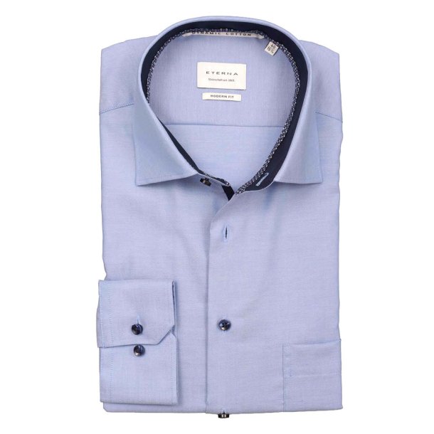 ETERNA Skjorte Modern Fit Twill Kontrast Bl�