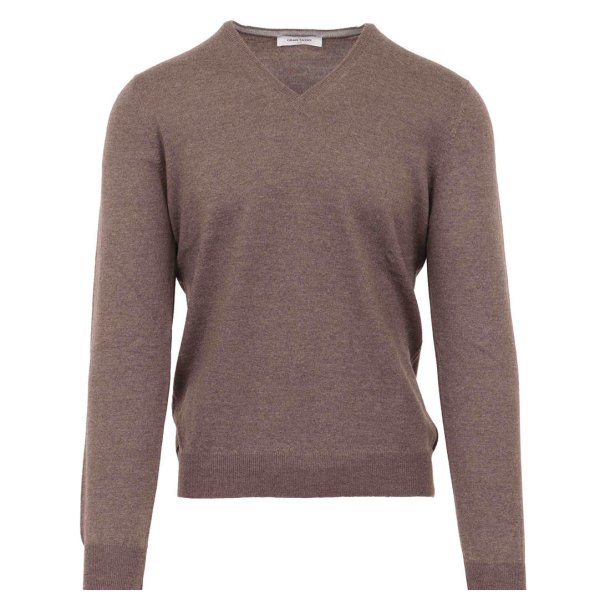 GRAN SASSO Strik V-hals Merino Brun