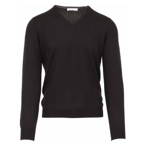 GRAN SASSO Strik V-hals Merino Sort