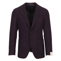 CARUSO Jakke Glen Check Donegal Navy | R�d