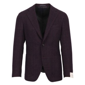 CARUSO Jakke Glen Check Donegal Navy | R�d