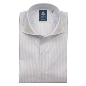 FINAMORE Skjorte Eduardo Stribet Hvid | Bl