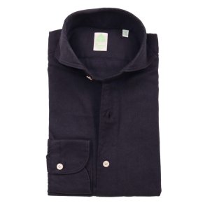 FINAMORE Skjorte Flannel Sildeben Navy