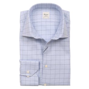 STENSTR�M'S Skjorte Regular Extra Long Sleeve Ternet Lysebl�
