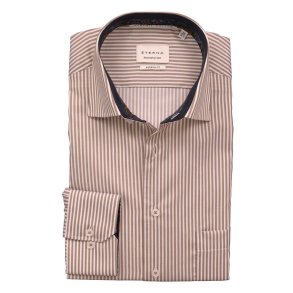 ETERNA Skjorte Modern Fit Stribet Brun