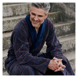 AMBASSADOR Badekbe Skagerak Jacuard Stribet Navy 