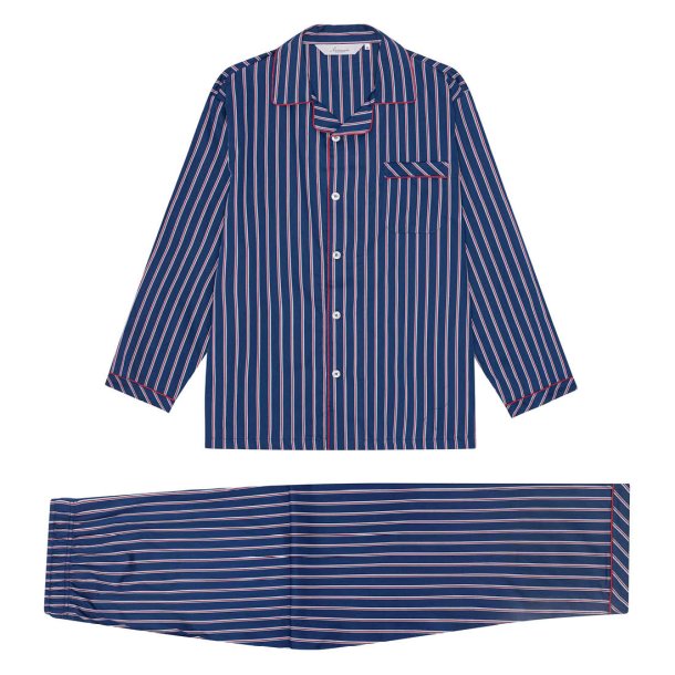 AMBASSADOR Pyjamas Rome Stribet Bl | Rd