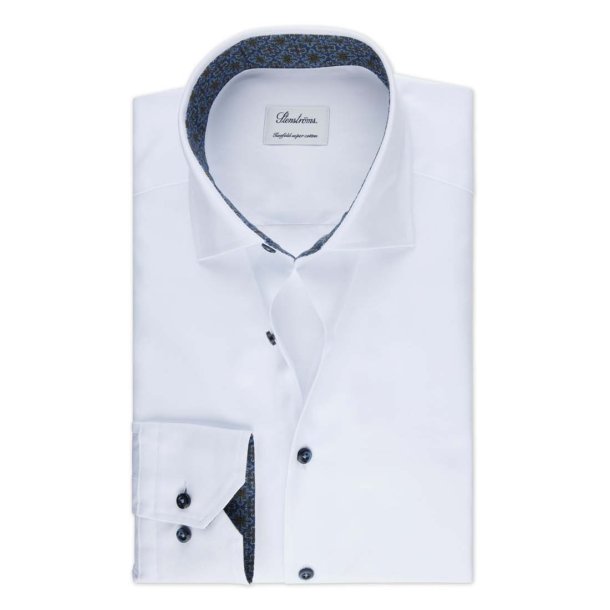 STENSTRM'S Skjorte Slim Twill Kontrast Hvid
